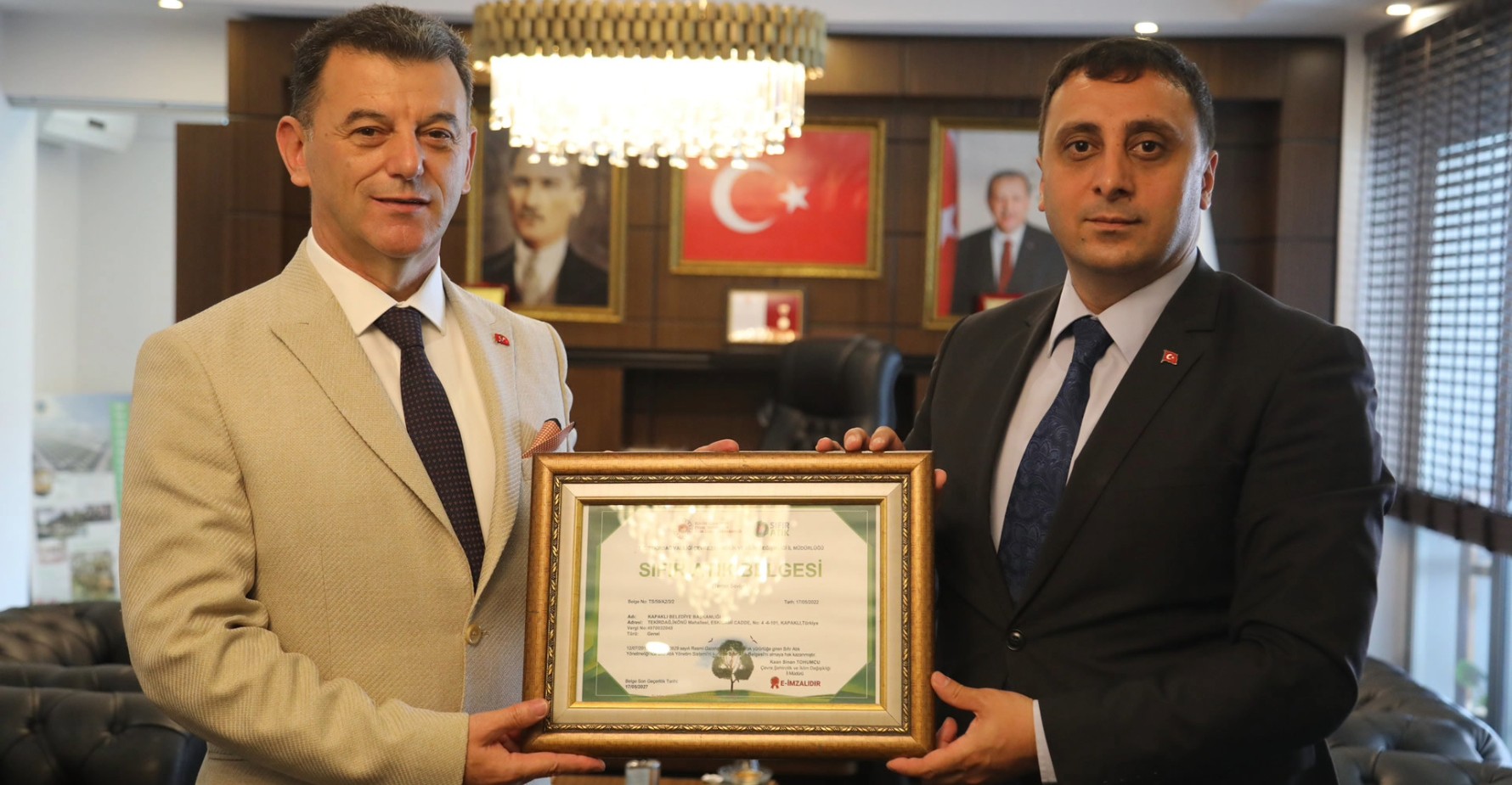 Kapaklı Belediyesi “Sıfır Atık Belgesi” Aldı
